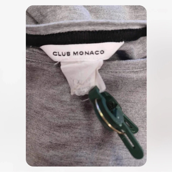 Club Monaco Faux Leather Accent Jersey Knit  Long Sleeve Size XS - Picture 9 of 10